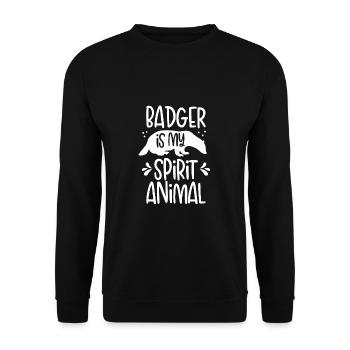 My Soul Animal Is The Badger - Unisex Sweatshirt - black - Front - Alina (178cm) & Michal (187cm)
