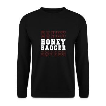 Honigdachs sport - Unisex Pullover - Schwarz - Vorne - Alina (178cm) & Michal (187cm)