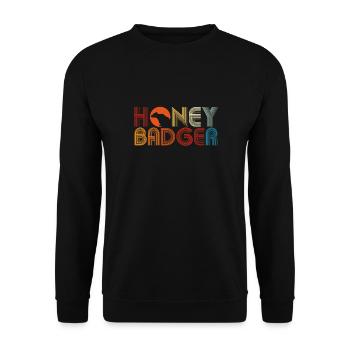 Colorful Honey Badger Retro - Unisex Sweatshirt - black - Front - Alina (178cm) & Michal (187cm)