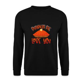 Kürbiskuchen Liebe Dich - Unisex Pullover - Schwarz - Vorne - Alina (178cm) & Michal (187cm)