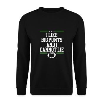J’aime le football américain avec les grands - Sweat-shirt Unisexe - noir - Devant - Alina (178cm) & Michal (187cm)