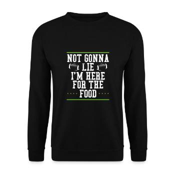 Je suis à cause de la nourriture ici - Sweat-shirt Unisexe - noir - Devant - Alina (178cm) & Michal (187cm)