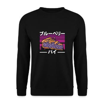 Gâteau aux myrtilles Kawaii sucré - Sweat-shirt Unisexe - noir - Devant - Alina (178cm) & Michal (187cm)
