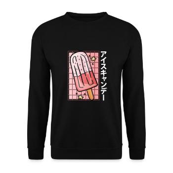 Nettes Kawaii Kühles Eis - Unisex Pullover - Schwarz - Vorne - Alina (178cm) & Michal (187cm)