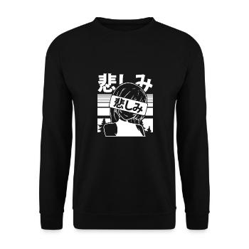 Sweet Kawaii Mourning Waifu - Unisex Sweatshirt - black - Front - Alina (178cm) & Michal (187cm)