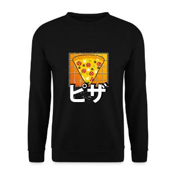 Pizza Kawaii sucrée - Sweat-shirt Unisexe - noir - Devant - Alina (178cm) & Michal (187cm)
