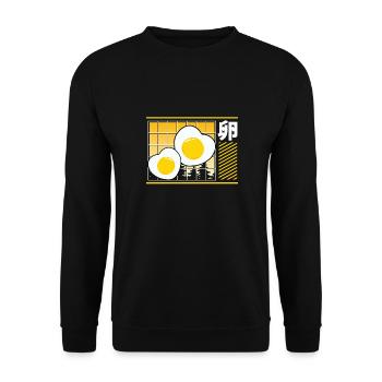 Niedliche Kawaii Herzeier - Unisex Pullover - Schwarz - Vorne - Alina (178cm) & Michal (187cm)