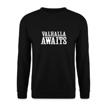 Walhalla Wartet - Unisex Pullover - Schwarz - Vorne - Alina (178cm) & Michal (187cm)