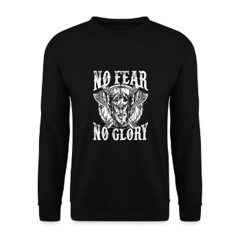 Wikinger Keine Angst Kein Ruhm - Unisex Pullover - Schwarz - Vorne - Alina (178cm) & Michal (187cm)