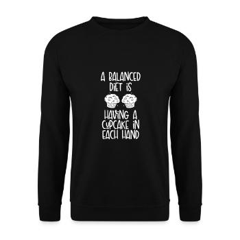 Cupcake In Jeder Hand - Unisex Pullover - Schwarz - Vorne - Alina (178cm) & Michal (187cm)