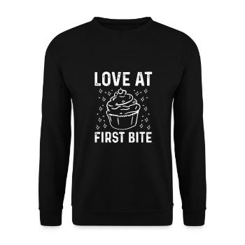 Love On The First Cupcake - Sweat-shirt Unisexe - noir - Devant - Alina (178cm) & Michal (187cm)