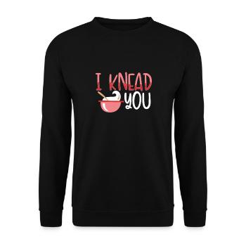 I knead you dough - Unisex Sweatshirt - black - Front - Alina (178cm) & Michal (187cm)
