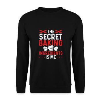 Die Geheime Backzutat Bin Ich - Unisex Pullover - Schwarz - Vorne - Alina (178cm) & Michal (187cm)