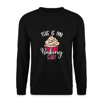 This is my cheek shirt - Unisex Sweatshirt - black - Front - Alina (178cm) & Michal (187cm)