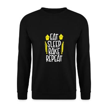 Eat Sleep Baking And Repeating - Unisex Sweatshirt - black - Front - Alina (178cm) & Michal (187cm)