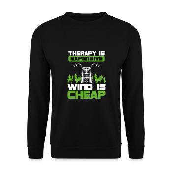 Le vent des motards est bon marché - Sweat-shirt Unisexe - noir - Devant - Alina (178cm) & Michal (187cm)