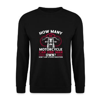 Many motorcycles can be owned - Unisex Sweatshirt - black - Front - Alina (178cm) & Michal (187cm)