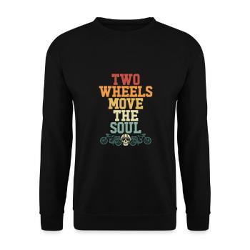 Zwei Räder Bewegen Die Seele - Unisex Pullover - Schwarz - Vorne - Alina (178cm) & Michal (187cm)