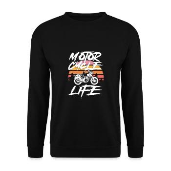 Motorcycle life in retro - Unisex Sweatshirt - black - Front - Alina (178cm) & Michal (187cm)