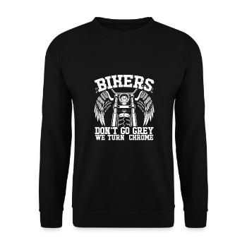 Biker Werden Nicht Grau Chrom - Unisex Pullover - Schwarz - Vorne - Alina (178cm) & Michal (187cm)