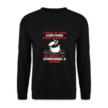 I tried to do something from scratch - Unisex Sweatshirt - black - Front - Alina (178cm) & Michal (187cm)