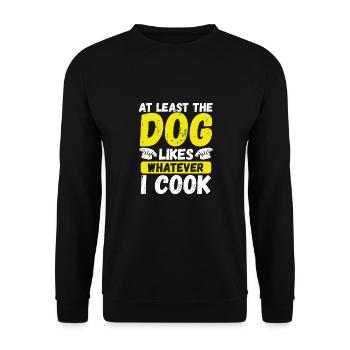 Dog Likes What I Cook - Unisex Sweatshirt - black - Front - Alina (178cm) & Michal (187cm)
