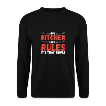 My Kitchen, My Rules - Unisex Sweatshirt - black - Front - Alina (178cm) & Michal (187cm)
