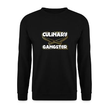 Kulinarischer Gangster - Unisex Pullover - Schwarz - Vorne - Alina (178cm) & Michal (187cm)