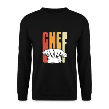Chef's hat Retro - Unisex Sweatshirt - black - Front - Alina (178cm) & Michal (187cm)