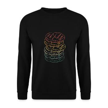 Hamburger patty in white - Unisex Sweatshirt - black - Front - Alina (178cm) & Michal (187cm)