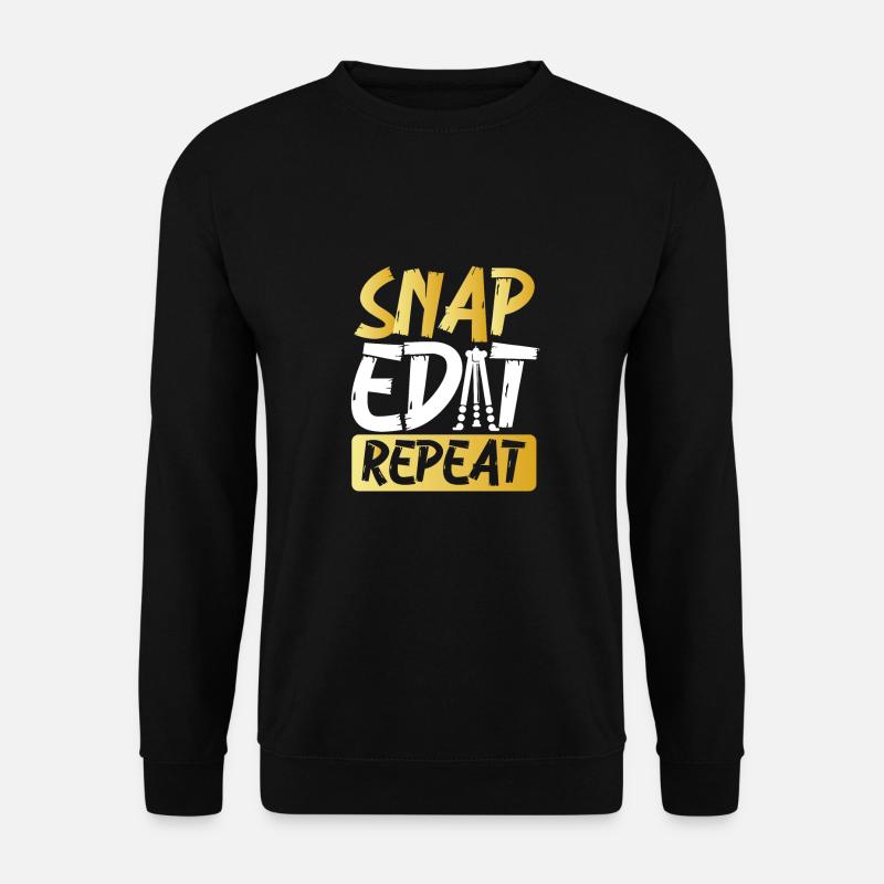 Snap Edit Repeat - Unisex Sweatshirt - black