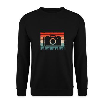 Camera in vintage color - Unisex Sweatshirt - black - Front - Alina (178cm) & Michal (187cm)