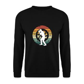 Kameramann Retro vintage - Unisex Pullover - Schwarz - Vorne - Alina (178cm) & Michal (187cm)