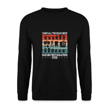Was Fotograf Nicht sagen - Unisex Pullover - Schwarz - Vorne - Alina (178cm) & Michal (187cm)