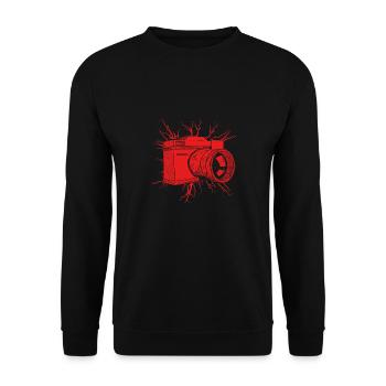 Red Digital Camera - Unisex Sweatshirt - black - Front - Alina (178cm) & Michal (187cm)
