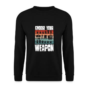 Waffe Des Fotografen - Unisex Pullover - Schwarz - Vorne - Alina (178cm) & Michal (187cm)