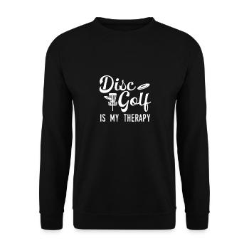 Discgolf Ist Meine Therapie - Unisex Pullover - Schwarz - Vorne - Alina (178cm) & Michal (187cm)