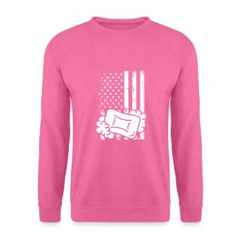 Production de savon sur un drapeau américain - Sweat-shirt Unisexe - rose - Devant