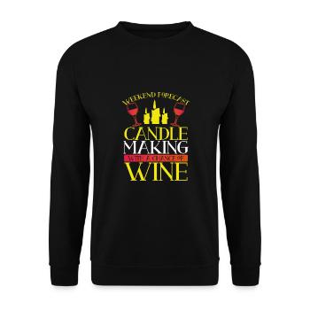 Kerzenherstellung Mit Wein - Unisex Pullover - Schwarz - Vorne - Alina (178cm) & Michal (187cm)
