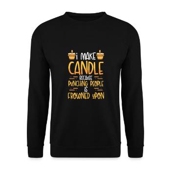 Lustig, Ich Mache Kerze - Unisex Pullover - Schwarz - Vorne - Alina (178cm) & Michal (187cm)