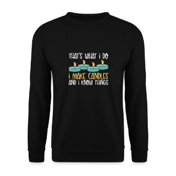 Das Ist, Was Ich Mache Kerzen Machen - Unisex Pullover - Schwarz - Vorne - Alina (178cm) & Michal (187cm)