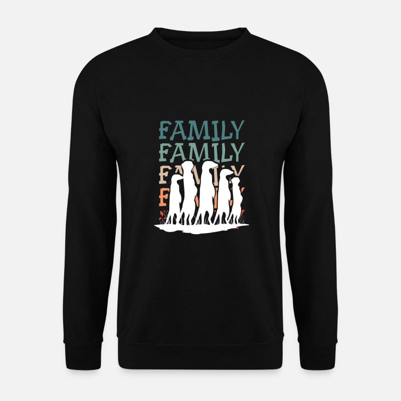 Erdmännchen Familie - Unisex Pullover - Schwarz