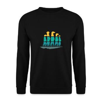 Suricates Bleu Et Jaune - Sweat-shirt Unisexe - noir - Devant - Alina (178cm) & Michal (187cm)