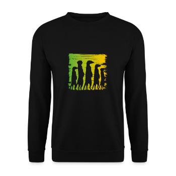 Suricates verts - Sweat-shirt Unisexe - noir - Devant - Alina (178cm) & Michal (187cm)