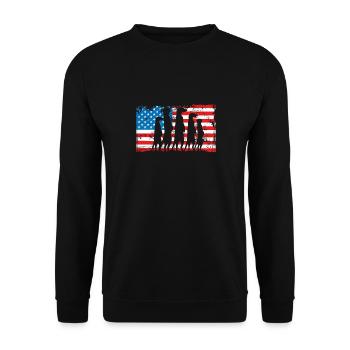 Suricates sur le drapeau américain - Sweat-shirt Unisexe - noir - Devant - Alina (178cm) & Michal (187cm)