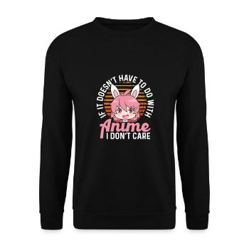 Eat sleep Anime - Unisex Pullover - Schwarz - Vorne - Alina (178cm) & Michal (187cm)