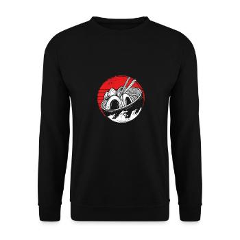 Noodle bowl on red - Unisex Sweatshirt - black - Front - Alina (178cm) & Michal (187cm)