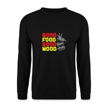 Gutes Essen - Unisex Pullover - Schwarz - Vorne - Alina (178cm) & Michal (187cm)