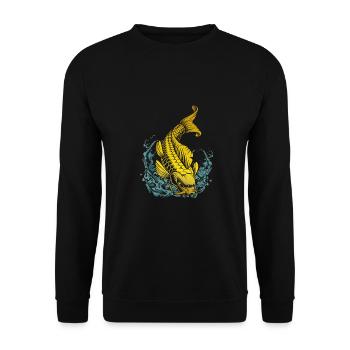 Carpe koi jaune - Sweat-shirt Unisexe - noir - Devant - Alina (178cm) & Michal (187cm)