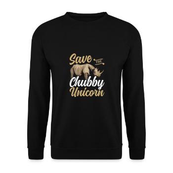 Sauvez la licorne - Sweat-shirt Unisexe - noir - Devant - Alina (178cm) & Michal (187cm)